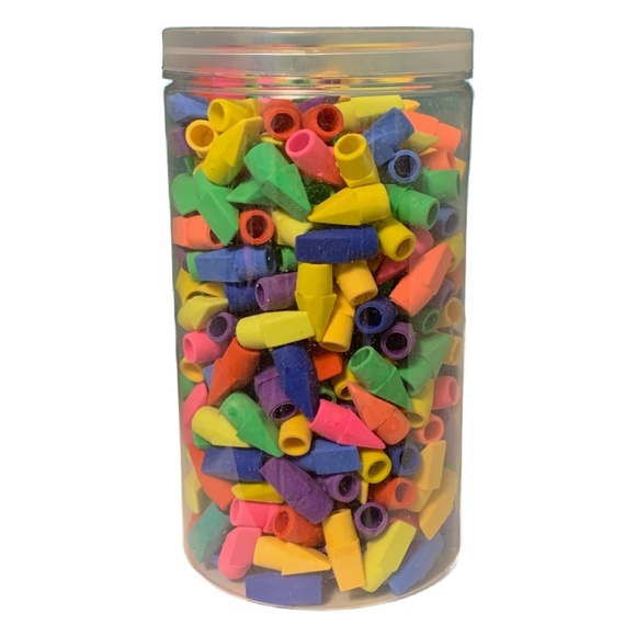400 Pcs Pencil Top Erasers Chisel Shape Cap Erasers In 8 Assorted Colors NEW Lot - Picture 1 of 8